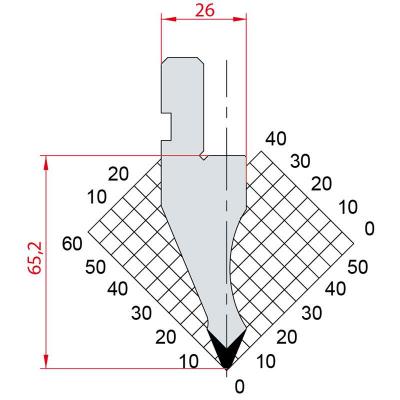 1025: Poinçon 45° r1.5 h65.2