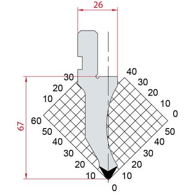 1027: Poinçon 60° r2 h 67