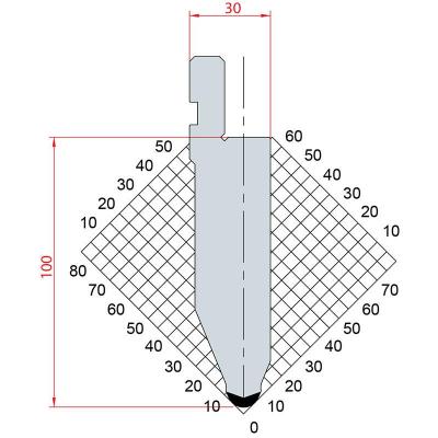 1053: Poinçon 45° r6 h100