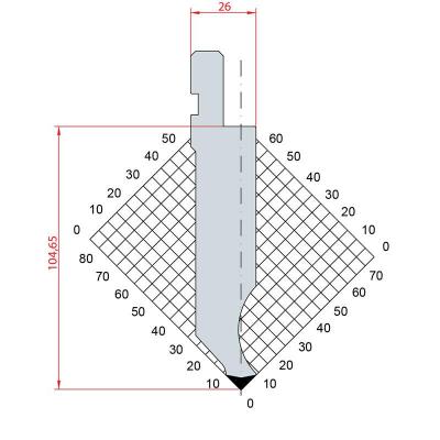 1063: Poinçon 88° r0.8 h104.65