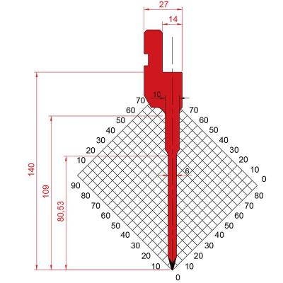 1086: Poinçon 30° r0.6 H 140