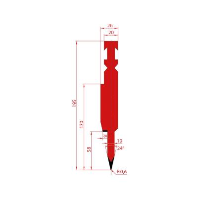 1253: Poinçon à écraser 24° r0.6 h195