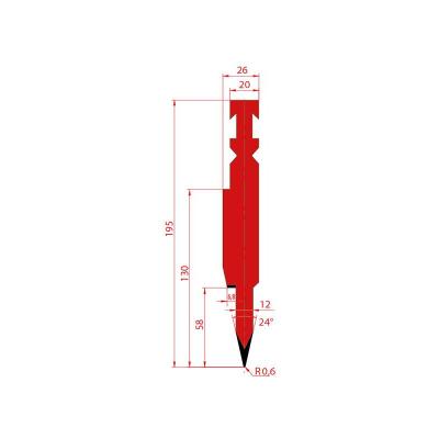 1254: Poinçon à écraser 24° r0.6 h195