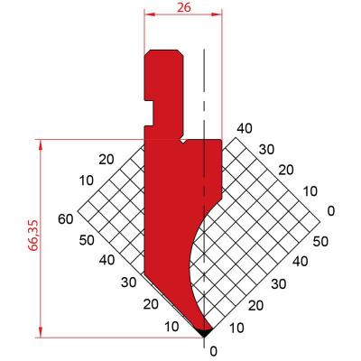 1264: Poinçon 88° r0.25 h66.35