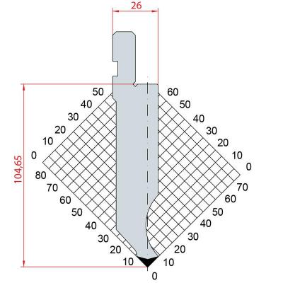 1281: Poinçon 85° r0.8 h 104.65