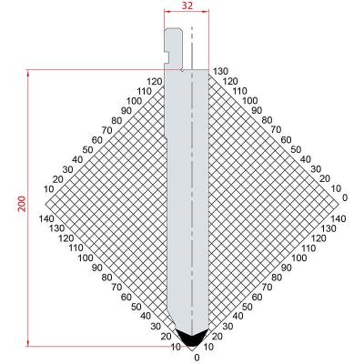 1293: Poinçon 60° r8 h200