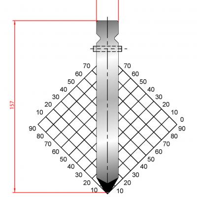 1318: Poinçon 60° r4 h 157mm