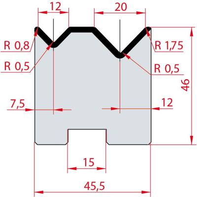 2054: Matrice Amada Promecam à 2V 88° autocentrée