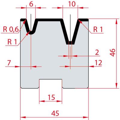 2057: Matrice Amada Promecam à 2V 30° autocentrée