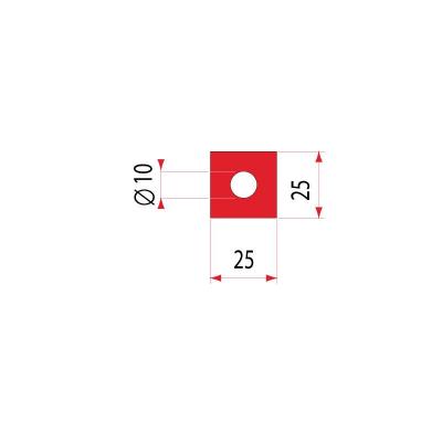 2105: Insert uréthane creux 25x25 mm