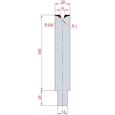 3136: Matrice Trumpf Wila V:6 à 30° H: 100