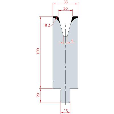 3141: Matrice Trumpf Wila V:20 à 30° H: 100