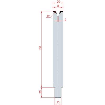 3151: Matrice Trumpf Wila V:8 à 30° H: 150