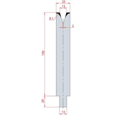 3153: Matrice Trumpf Wila V:12 à 30° H: 150