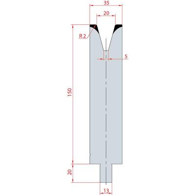 3155: Matrice Trumpf Wila V:20 à 30° H: 150