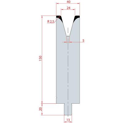 3156: Matrice Trumpf Wila V:24 à 30° H: 150