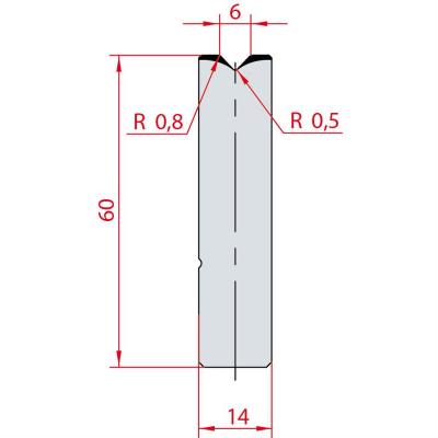 3159: Insert matrice à 88°, hauteur 60 mm, V6