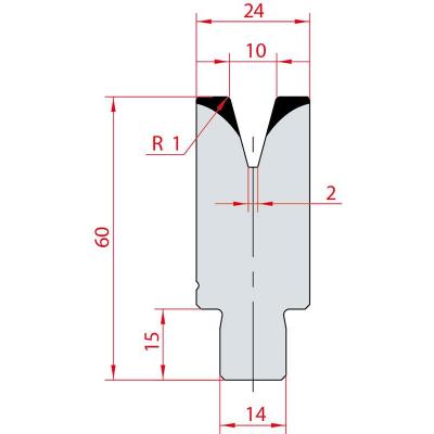 3168: Insert matrice à 30°, hauteur 60 mm, V10