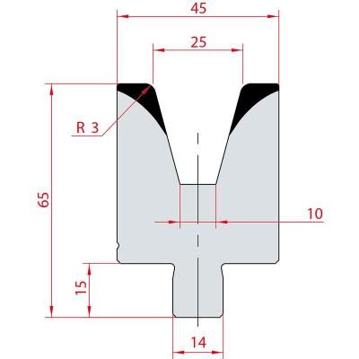 3172: Insert matrice à 30°, hauteur 65 mm, V25