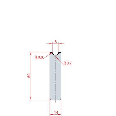 3194: Insert matrice à 60°, hauteur 60 mm, V8