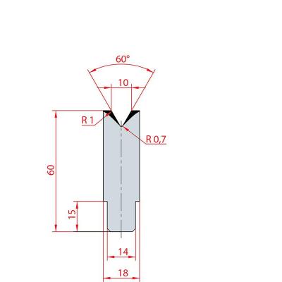 3195: Insert matrice à 60°, hauteur 60 mm, V10