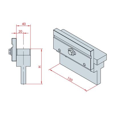 4224: Intermédiaire H 100, Axe à 20 mm