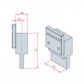 4228: Intermédiaire H 150, Axe à 20 mm, longueur 75 mm