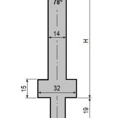 V10-78: matrice V10 à 78°, H90 mm