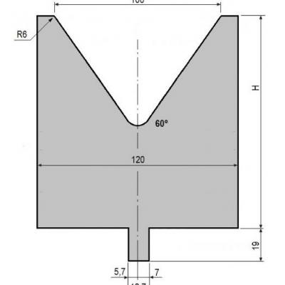 V100-60: matrice V100 à 60°, H90 mm