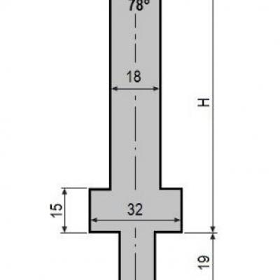 V12-78: matrice V12 à 78°, H90 mm