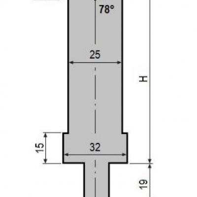 V16-78: matrice V16 à 78°, H90 mm
