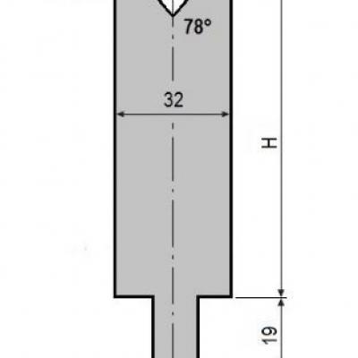 V24-78: matrice V24 à 78°, H90 mm