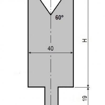 V30-60: matrice V30 à 60°, H90 mm
