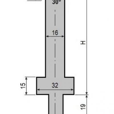 V6-30: matrice V6 à 30°, H90 mm