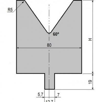 V60-60: matrice V60 à 60°, H90 mm