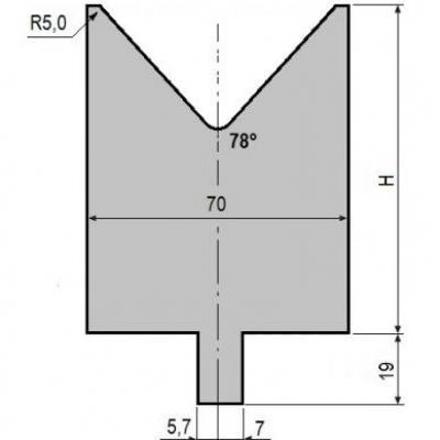V60-78: matrice V60 à 78°, H90 mm
