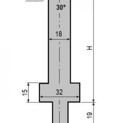 V8-30: matrice V8 à 30°, H90 mm